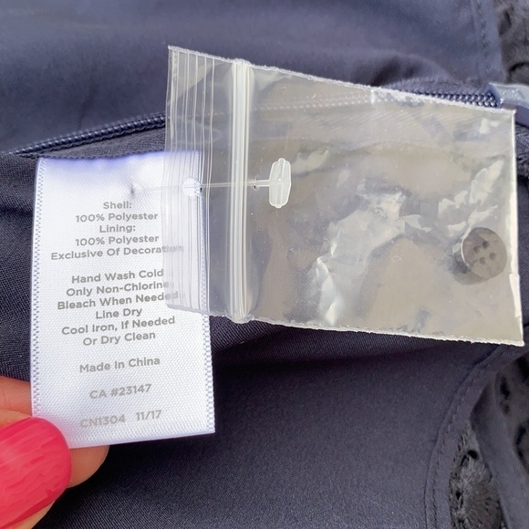 RSVP by Talbots Navy Eyelet Lace Bell Sleeve Top - Picture 14 of 14